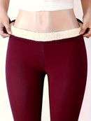 Women'S High-Waisted Fleece-Lined Leggings with "FASHION" Embroidery - Stretchy, Comfortable, and Warm for Fall/Winter Outdoor, Casual Wear, and Casual Attire, Winter Leggings | Stylish Leggings | Stretchy Fabric