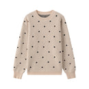 Women'S Red Polka Dot Crew Neck Sweater - Casual Long Sleeve Pullover with Ruffled Hem, Soft & Cozy Fall/Winter Top, Perfect for Casual Attire, Cozy Sweater, Polka Dot Sweater For Women, Polka Dot Long Sleeve Top, Polka Dot B