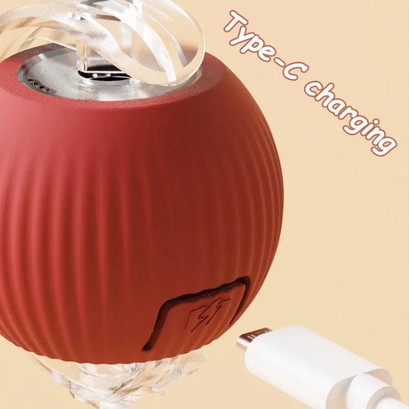 Smart Rolling Cat Toy – Interactive Electric Ball with Faux Tail
