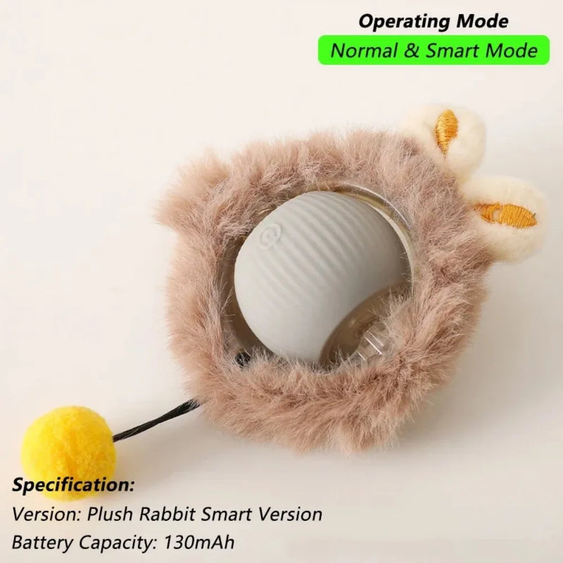 Smart Rolling Cat Toy – Interactive Electric Ball with Faux Tail