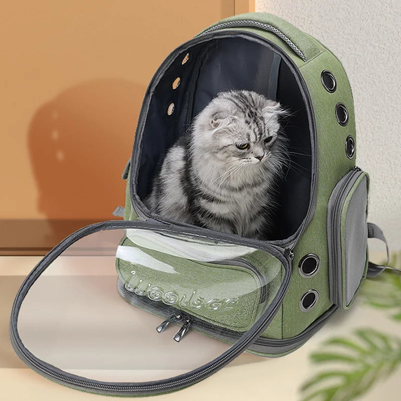 Transparent Pet Travel Backpack – Breathable Cat & Dog Carrier