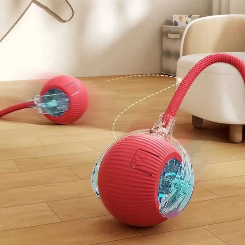 Smart Rolling Cat Toy – Interactive Electric Ball with Faux Tail