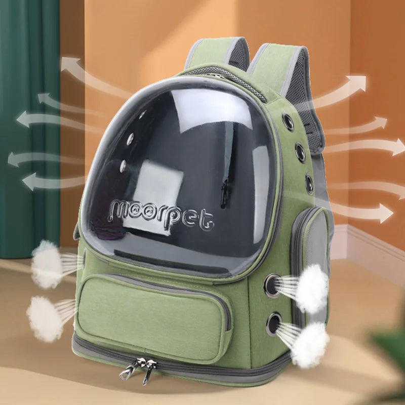 Transparent Pet Travel Backpack – Breathable Cat & Dog Carrier