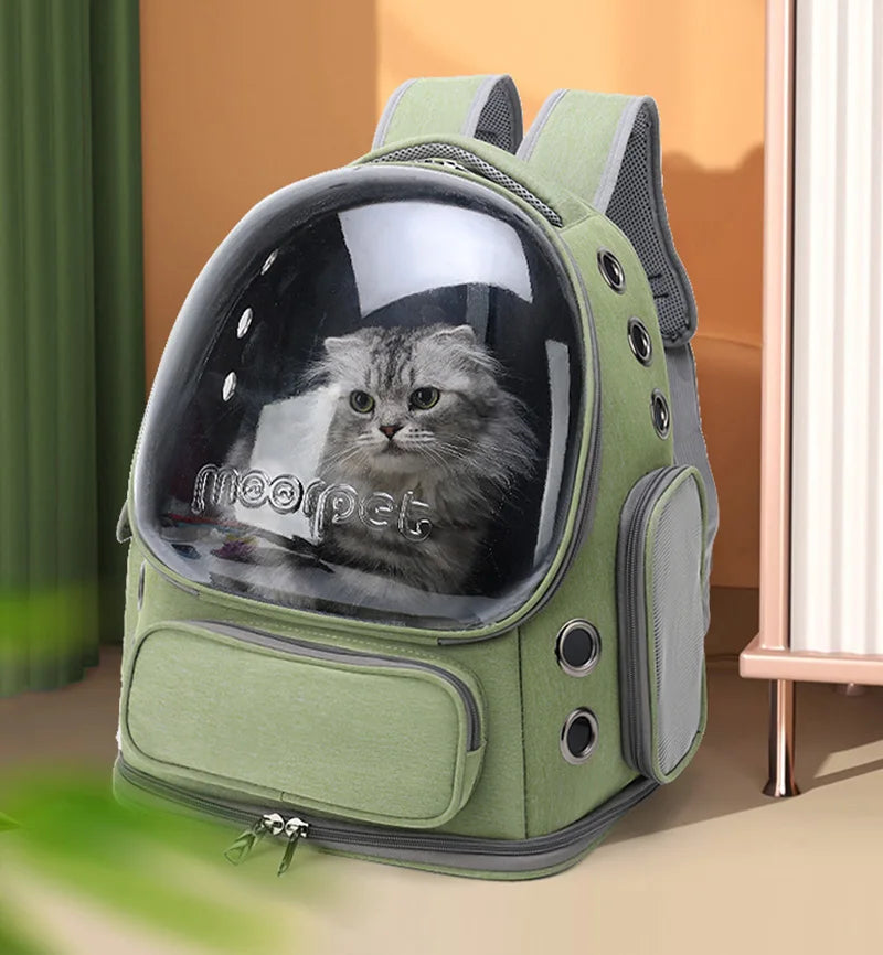 Transparent Pet Travel Backpack – Breathable Cat & Dog Carrier