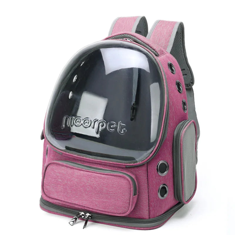 Transparent Pet Travel Backpack – Breathable Cat & Dog Carrier