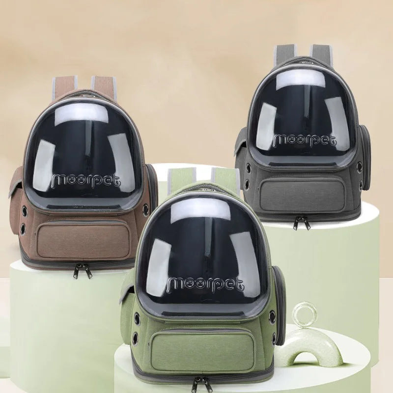 Transparent Pet Travel Backpack – Breathable Cat & Dog Carrier