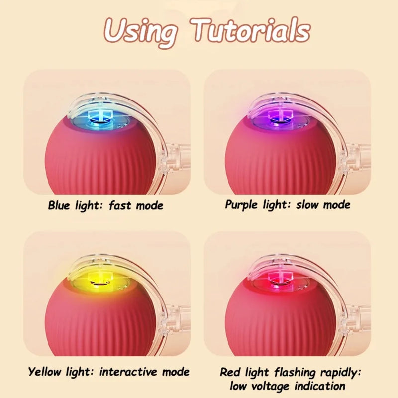 Smart Rolling Cat Toy – Interactive Electric Ball with Faux Tail