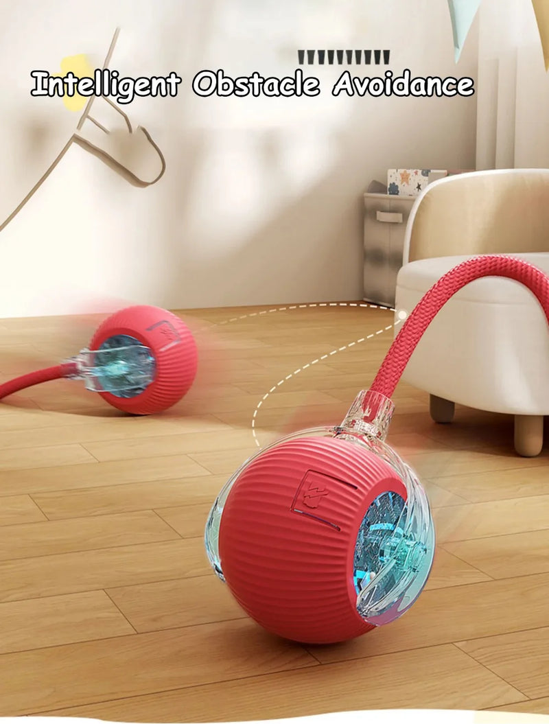 Smart Rolling Cat Toy – Interactive Electric Ball with Faux Tail