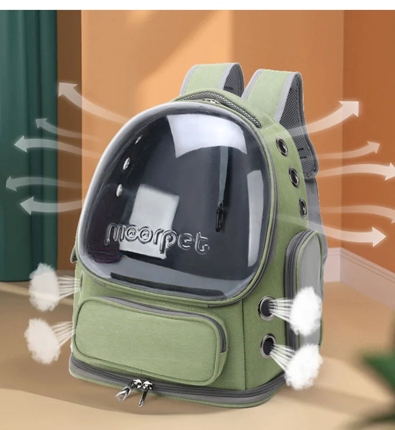 Transparent Pet Travel Backpack – Breathable Cat & Dog Carrier
