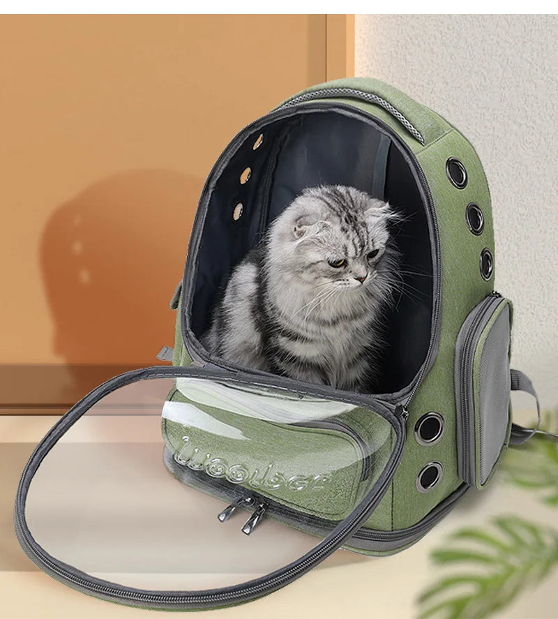 Transparent Pet Travel Backpack – Breathable Cat & Dog Carrier