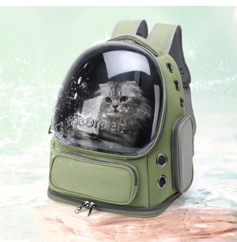 Transparent Pet Travel Backpack – Breathable Cat & Dog Carrier