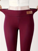 Women'S High-Waisted Fleece-Lined Leggings with "FASHION" Embroidery - Stretchy, Comfortable, and Warm for Fall/Winter Outdoor, Casual Wear, and Casual Attire, Winter Leggings | Stylish Leggings | Stretchy Fabric